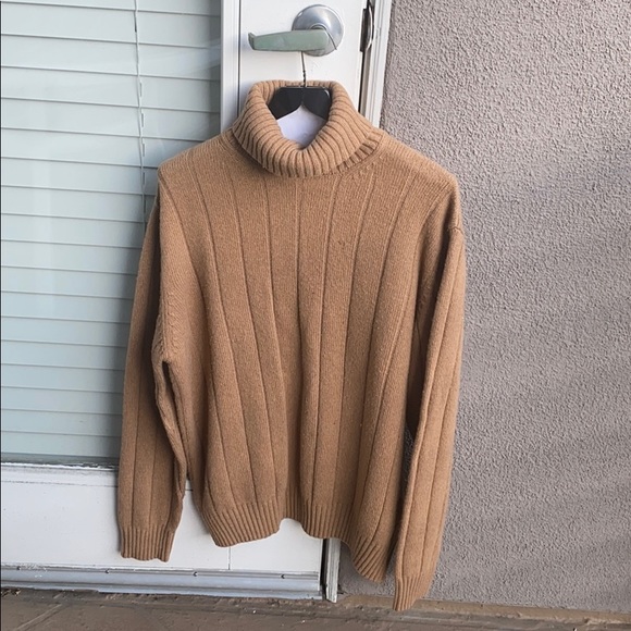 MENS POINT OF ITALY TAN SWEATER MADE IN ITALY
